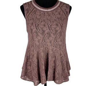Free People Maisie Lace Peplum Tank EUC